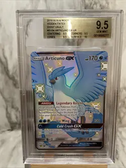 Pokemon Shiny Articuno GX Full Art Holo Hidden Fates SV54/SV94 BGS 9.5 - Image 1