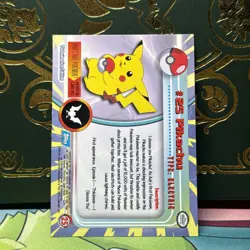 1999 Topps Pokemon #25 Pikachu TV Animation Edition Series Blue Logo NM - Image 2