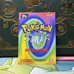 2000 Topps Pokemon E9 of 12 Blastoise Foil Stage 3 Black Logo NM - Image 2