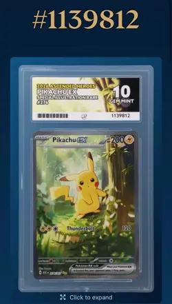2026 POKEMON ASCENDED HEROES' SPECIAL IR PIKACHU EX 276 ACE 10 PERFECT SUBGRADES - Image 5