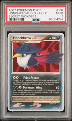 Pokemon Honchkrow LV. X PSA 9 MINT 2009 Secret Wonders Holo #132 - Image 1