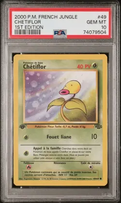 2000 Pokemon FRENCH Jungle 1st Edition Chetiflor 49/64 PSA 10 - Image 1
