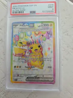 2024 Pokemon SSP Pikachu EX Ultra Rare Surging Sparks PSA GRADE 9 - Image 1