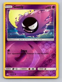 Gastly 68/214 Common Unbroken Bonds Pokemon Reverse Holo NM - 2019 - Image 1