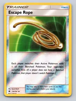 Escape Rope 114/147 Uncommon Burning Shadows Pokemon Reverse Holo NM - Image 1