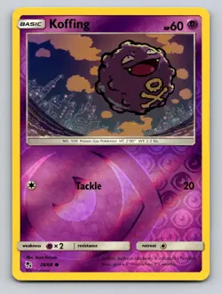 Koffing 28/68 Common Hidden Fates Pokemon Reverse Holo NM - Image 1