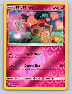 Mr. Mime 43/68 Rare Hidden Fates Pokemon Reverse Holo - NM! - Image 1