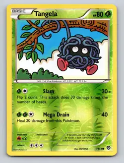 Tangela 1/114 Common Steam Siege Pokemon Reverse Holo NM - Image 1
