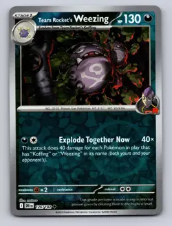 Team Rocket's Weezing 126/182 Uncommon Destined Rivals Pokemon Reverse Holo NM - Image 1