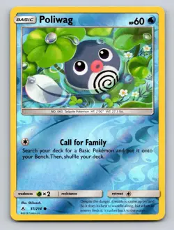 Poliwag 37/214 Common Unbroken Bonds Pokemon Reverse Holo NM - Image 1