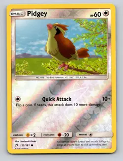 Pidgey 122/181 Common Team Up Pokemon Reverse Holo NM - Image 1
