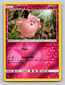 Clefairy 88/145 Guardians Rising Discontinued Fairy Type Pokemon Reverse Holo NM - Image 1