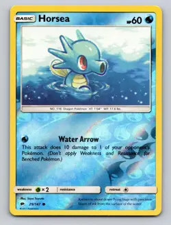 Horsea 29/147 Common Burning Shadows Pokemon Reverse Holo NM - Image 1