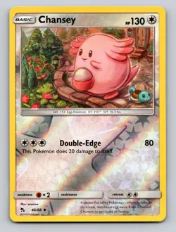 Chansey 46/68 Uncommon Hidden Fates Pokemon Reverse Holo NM - Image 1