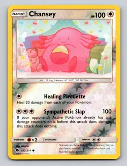 Chansey 152/214 Common Lost Thunder Pokemon Reverse Holo NM - Image 1