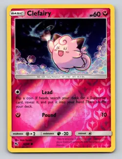 Clefairy 38/68 Common Hidden Fates Pokemon Reverse Holo NM - Image 1