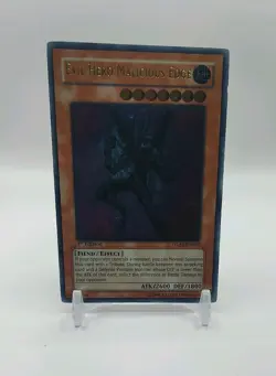 Yugioh - Evil Hero Malicious Edge GLAS-EN003 Ultimate Rare 1st Edition - Image 1