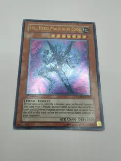 Yugioh - Evil Hero Malicious Edge GLAS-EN003 Ultimate Rare 1st Edition - Image 3