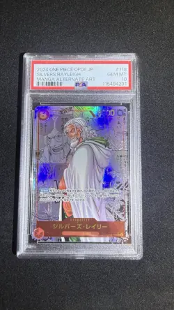 PSA 10 Rayleigh OP08-118 Manga Alt Art SEC Two Legends ONE PIECE Card Japanese - Image 1