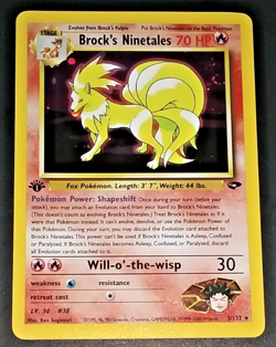 1ST EDITION POKEMON GYM CHALLENGE - BROCK'S NINETALES #3/132 - SWIRL! (EX/NM) - Image 2