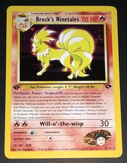 1ST EDITION POKEMON GYM CHALLENGE - BROCK'S NINETALES #3/132 - SWIRL! (EX/NM) - Image 3