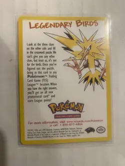 WOTC Black Star Movie Promo Legendary Birds Pokemon Card - Image 1