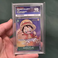Monkey D Luffy P-037 Ace 10 1st Anniversary Stamp Promo One Piece Card English - Image 1