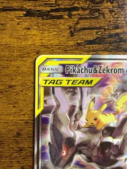 Pikachu & Zekrom GX SM168 Black Star Promo Tag Team Holo Rare Pokemon Card MP - Image 5
