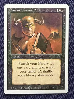 Demonic Tutor - 1994 Magic the Gathering MTG Revised - Free Shipping! - Image 1