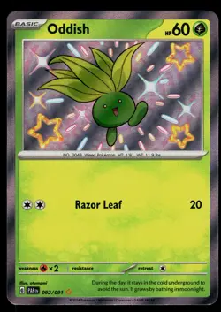 Oddish 092/091 Paldean Fates Shiny Rare Pokemon - Image 1