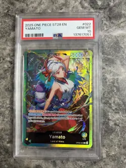 PSA 10 GEM MINT Yamato OP06-022 One Piece Starter Deck St28-Green/Yellow - Image 1