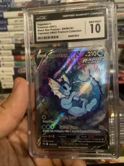 Vaporeon V SWSH181 SWSH: Sword & Shield Promo Cards Holo CGC 10 - Image 2