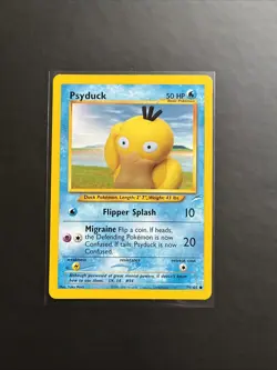 Pokemon TCG Psyduck Neo Destiny Card 79/105 Yuka Morii LP - Image 1