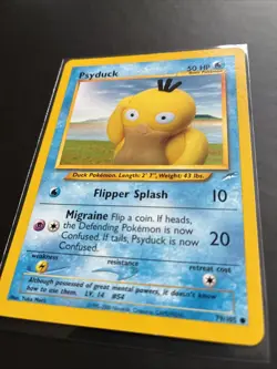 Pokemon TCG Psyduck Neo Destiny Card 79/105 Yuka Morii LP - Image 2