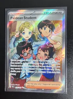 Pokemon TCG Paldean Student 230/091 Ultra Rare Full Art Paldean Fates NM - Image 1