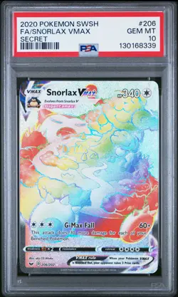 PSA 10 Snorlax Vmax 206/202 - 🌊Secret Sword & Shield Base Pokemon🖤 - GEM MT - Image 1