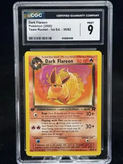 Dark Flareon #35 1st Edition Team Rocket 2000 Pokemon CGC 9 🔥 - Image 1