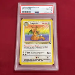 GRADED PSA 8 1999 Pokemon Fossil Dragonite #19 - Image 1