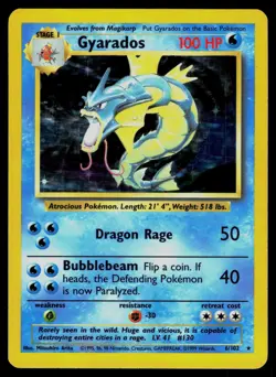 Gyarados 6/102 Base Set Rare Pokemon - Image 1