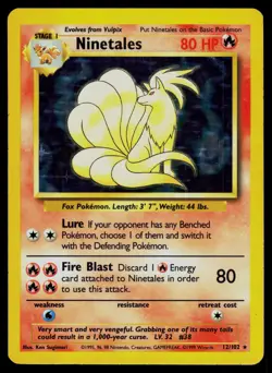 Ninetales 12/102 Base Set Rare Pokemon - Image 1