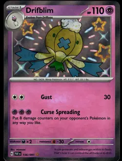 Drifblim 156/091 Paldean Fates Shiny Rare Pokemon - Image 1