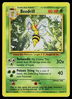 Beedrill 17/102 Base Set Rare Pokemon - Image 1