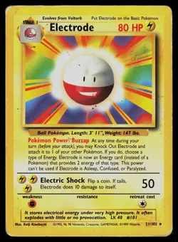 Electrode 21/102 Base Set Rare Pokemon - Image 1