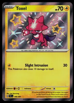 Toxel 140/091 Paldean Fates Shiny Rare Pokemon - Image 1