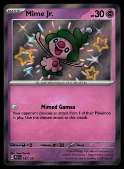Mime Jr. 157/091 Paldean Fates Shiny Rare Pokemon - Image 1
