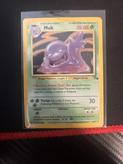 Muk Pokemon Card Holographic 1995 Fossil Set 13/62 Excellent Condition Rare - Image 1