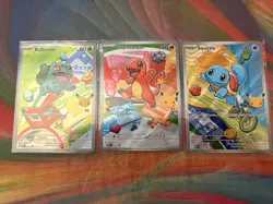 Pokemon First Partner Illustration Collection Series 1 Kanto Gen 1 Starters Set - Image 1