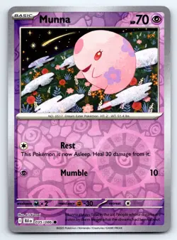 Pokemon Munna SV: Black Bolt (BLK) Common Reverse Holo 035/086 NM - Image 1