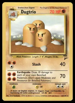 Pokemon Cards Dugtrio 23/130 Base Set 2 WOTC Rare NM - Image 1