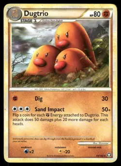 Pokemon Cards Dugtrio 19/102 HGSS Triumphant Rare LP *2 - Image 1